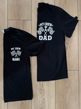NWOT Pit Crew Mama & Dad Matching Racing Shirts | Couples Set Birthday Theme